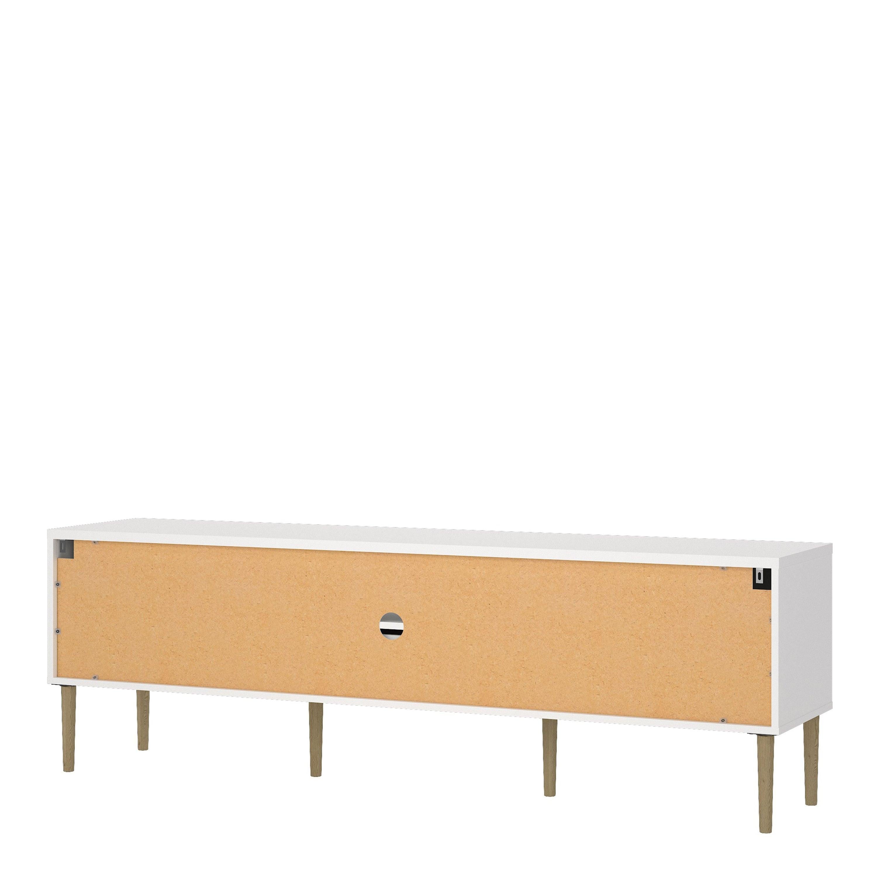 Media TV Unit with 2 Doors 1 Drawer in White - image 4