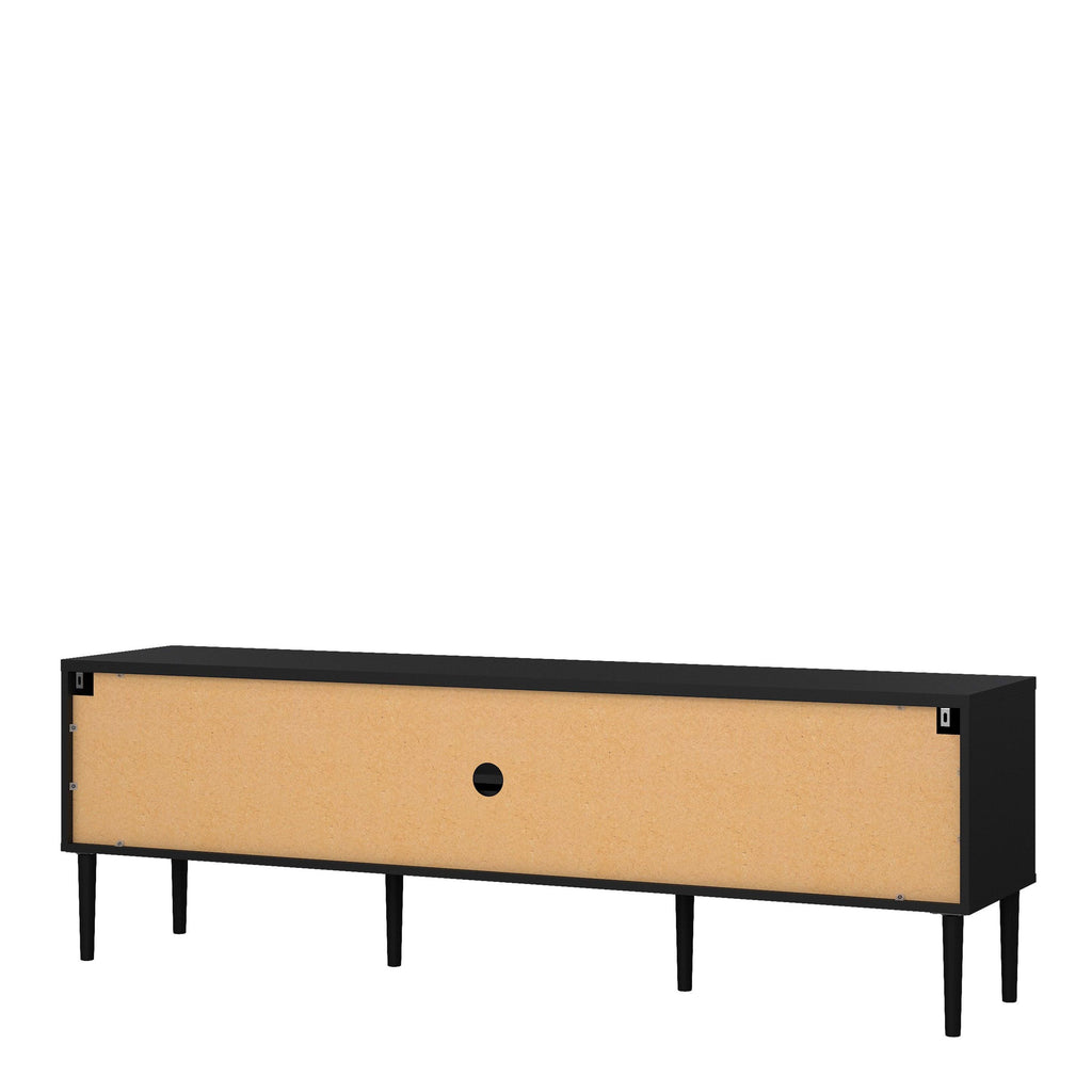 Media TV Unit with 2 Doors 1 Drawer in Black - image 4