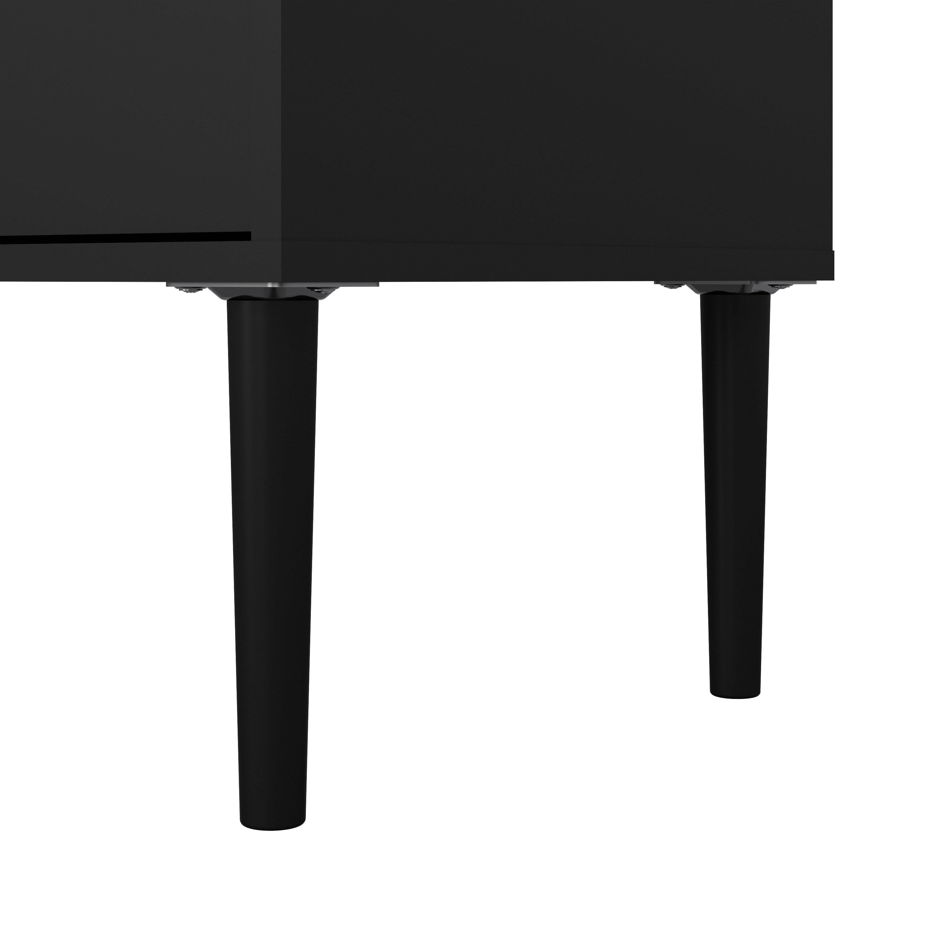 Media TV Unit with 2 Doors 1 Drawer in Black - image 9