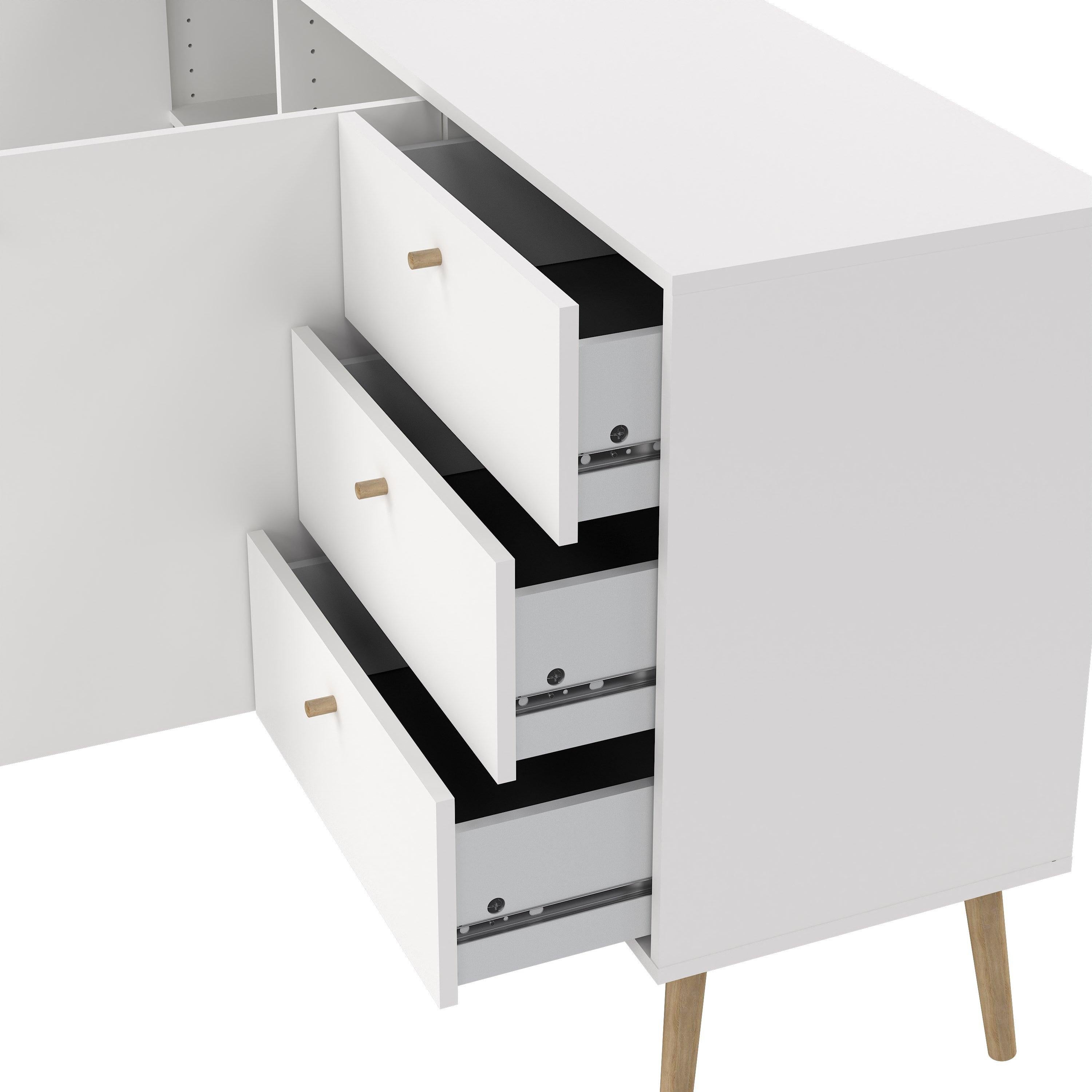 Cumbria Sideboard 2 Doors + 3 Drawers White - image 8