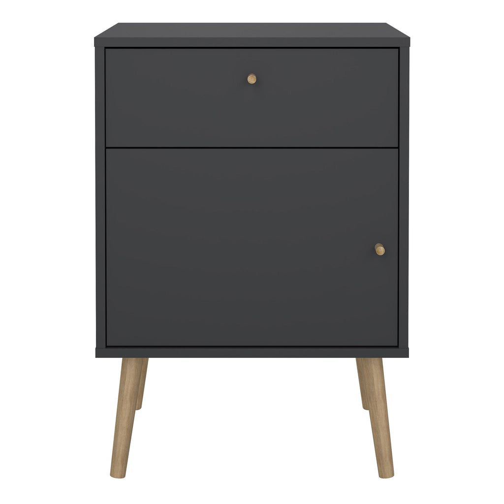 Cumbria Nightstand 1 Door + 1 Drawer Dark Grey - image 2