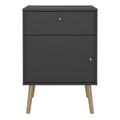 Cumbria Nightstand 1 Door + 1 Drawer Dark Grey - image 2