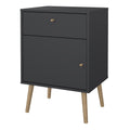 Cumbria Nightstand 1 Door + 1 Drawer Dark Grey - image 3