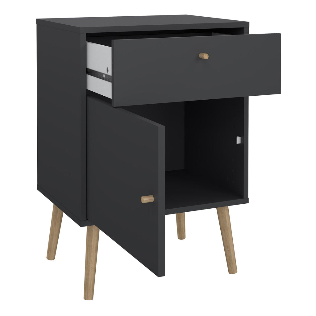 Cumbria Nightstand 1 Door + 1 Drawer Dark Grey - image 5