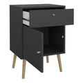 Cumbria Nightstand 1 Door + 1 Drawer Dark Grey - image 5