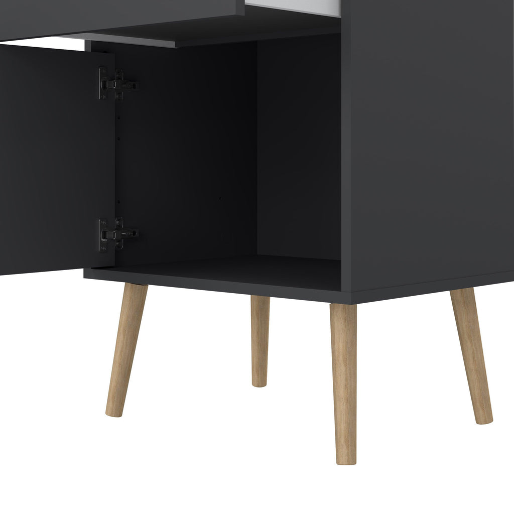 Cumbria Nightstand 1 Door + 1 Drawer Dark Grey - image 9