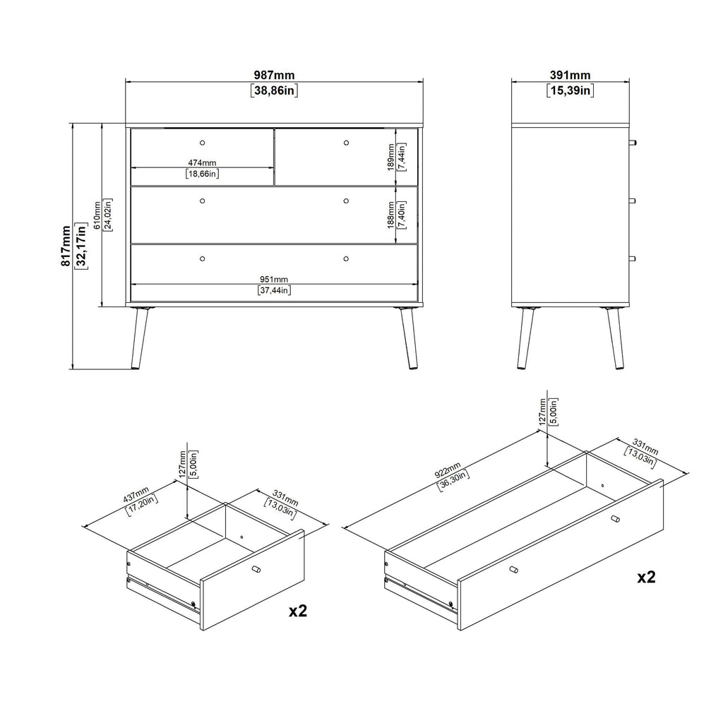 Cumbria Chest 2 + 2 Drawers White - image 11
