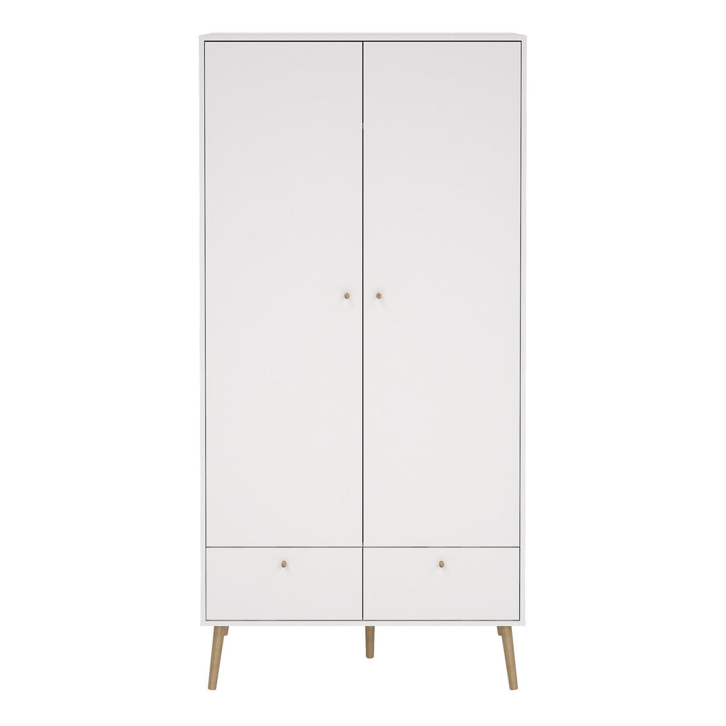 Cumbria Wardrobe with 2 Doors + 2 Drawers White - image 2