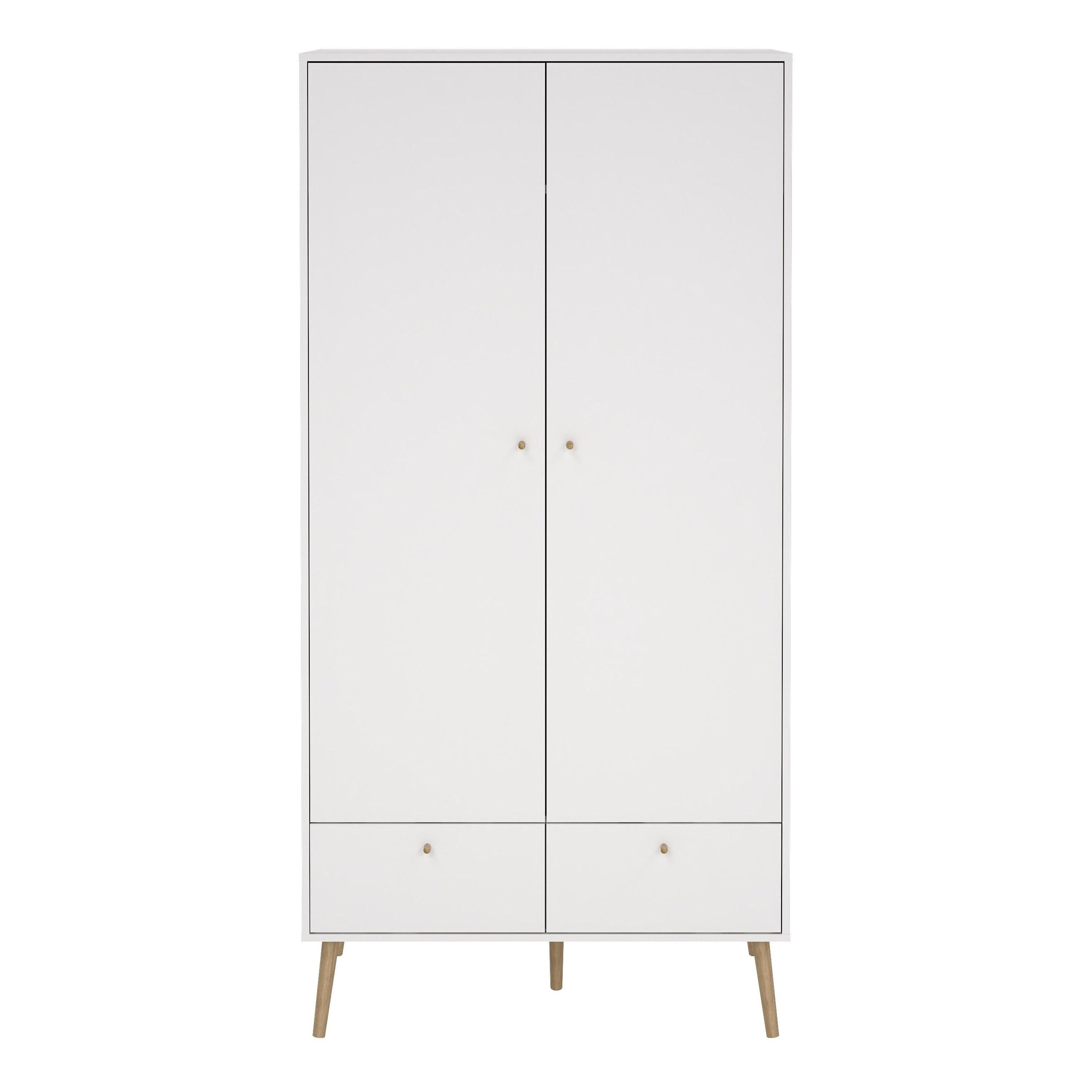 Cumbria Wardrobe with 2 Doors + 2 Drawers White - image 2