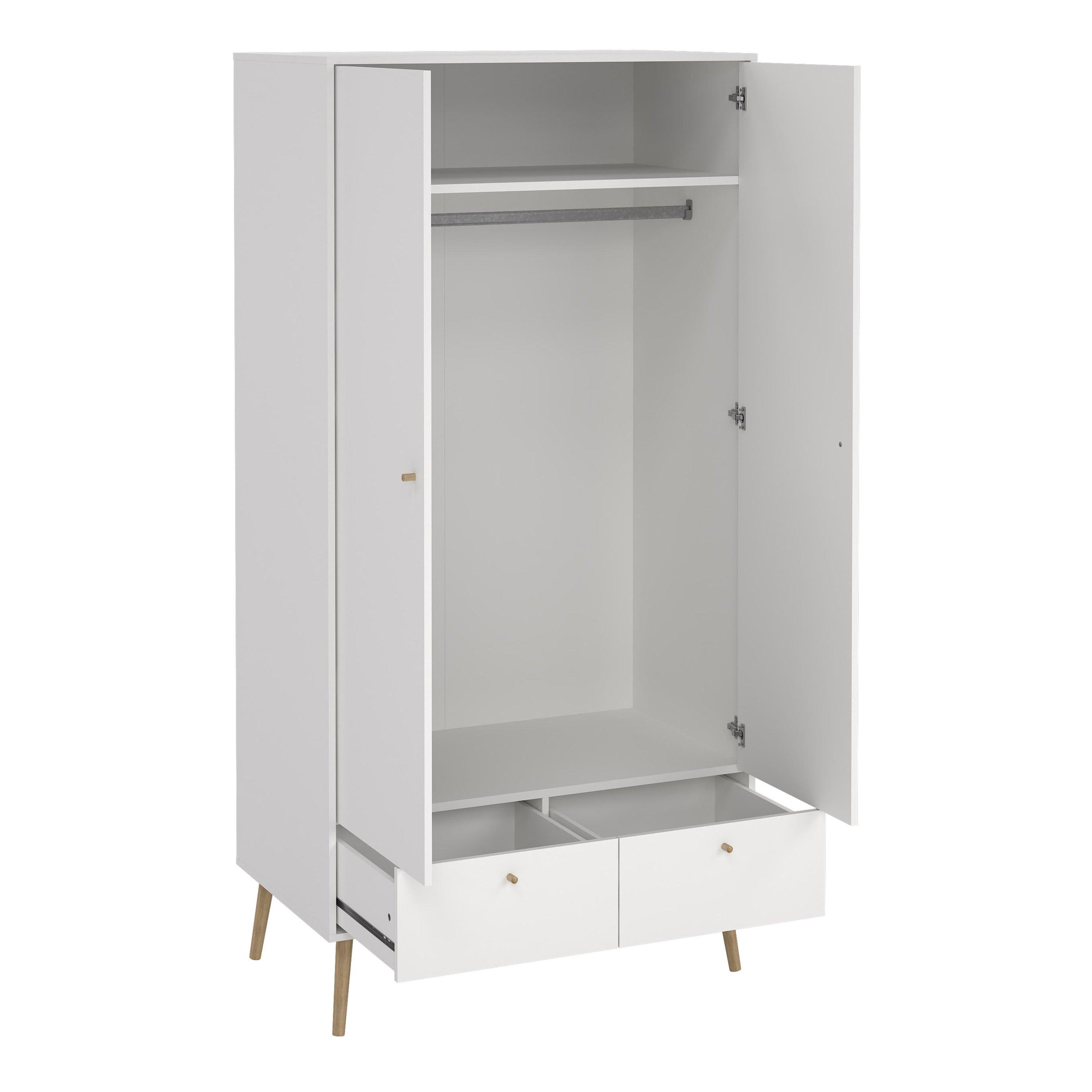 Cumbria Wardrobe with 2 Doors + 2 Drawers White - image 5