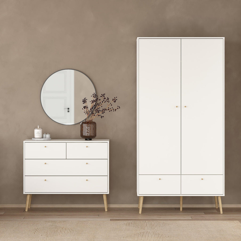 Cumbria Wardrobe with 2 Doors + 2 Drawers White - image 8