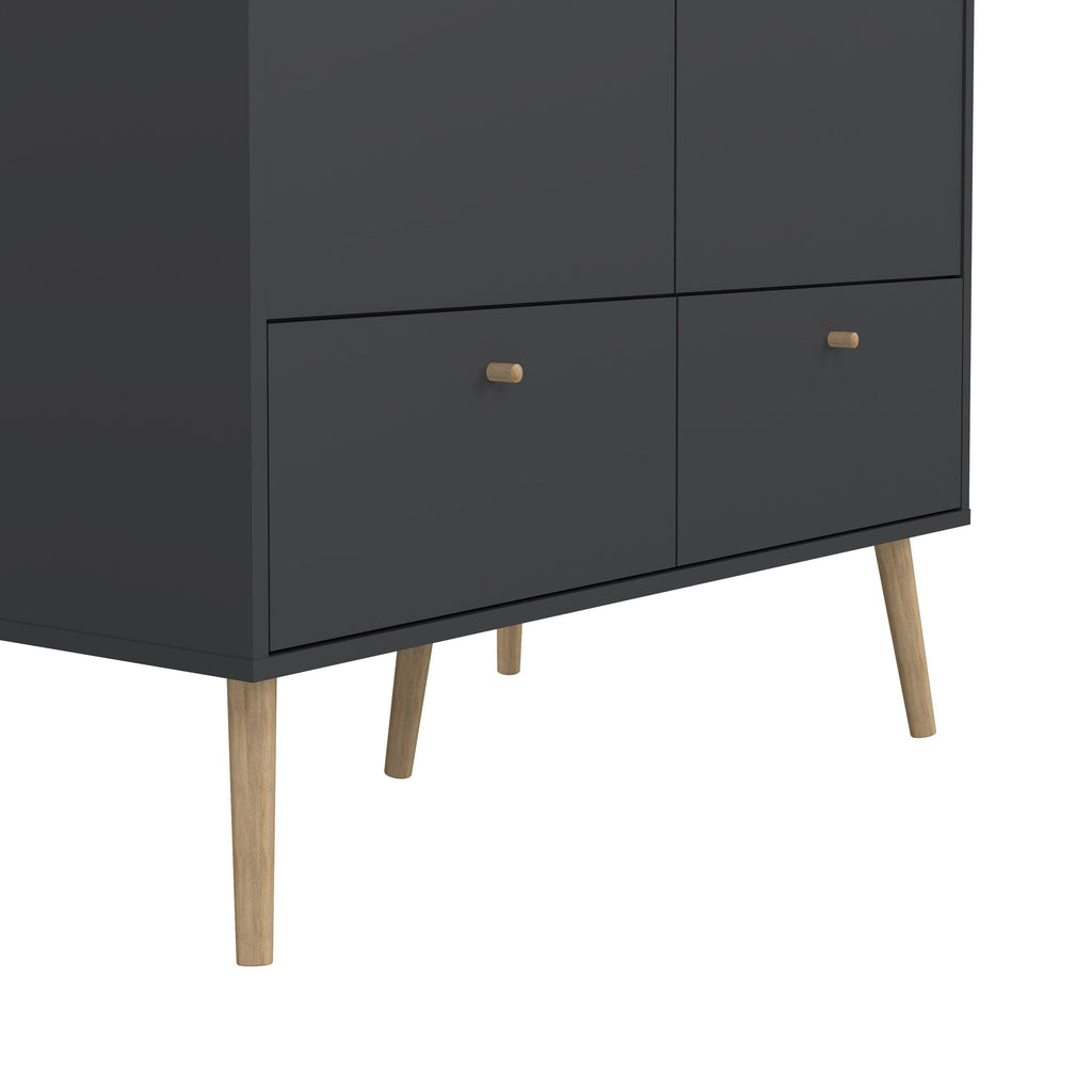 Cumbria Wardrobe with 2 Doors + 2 Drawers Dark Grey - image 12