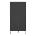 Cumbria Wardrobe with 2 Doors + 2 Drawers Dark Grey - image 2