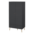 Cumbria Wardrobe with 2 Doors + 2 Drawers Dark Grey - image 3