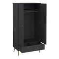 Cumbria Wardrobe with 2 Doors + 2 Drawers Dark Grey - image 5