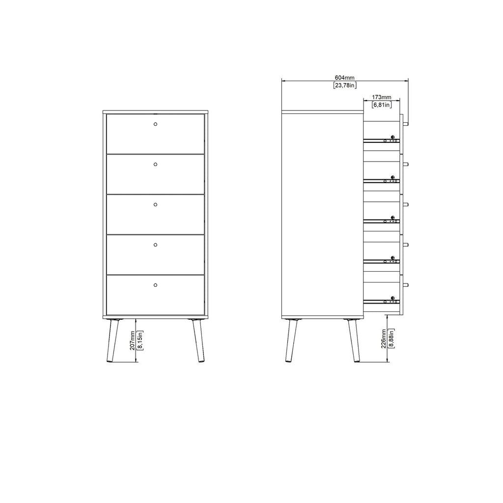 Cumbria Chest 5 Drawers Dark Grey - image 11