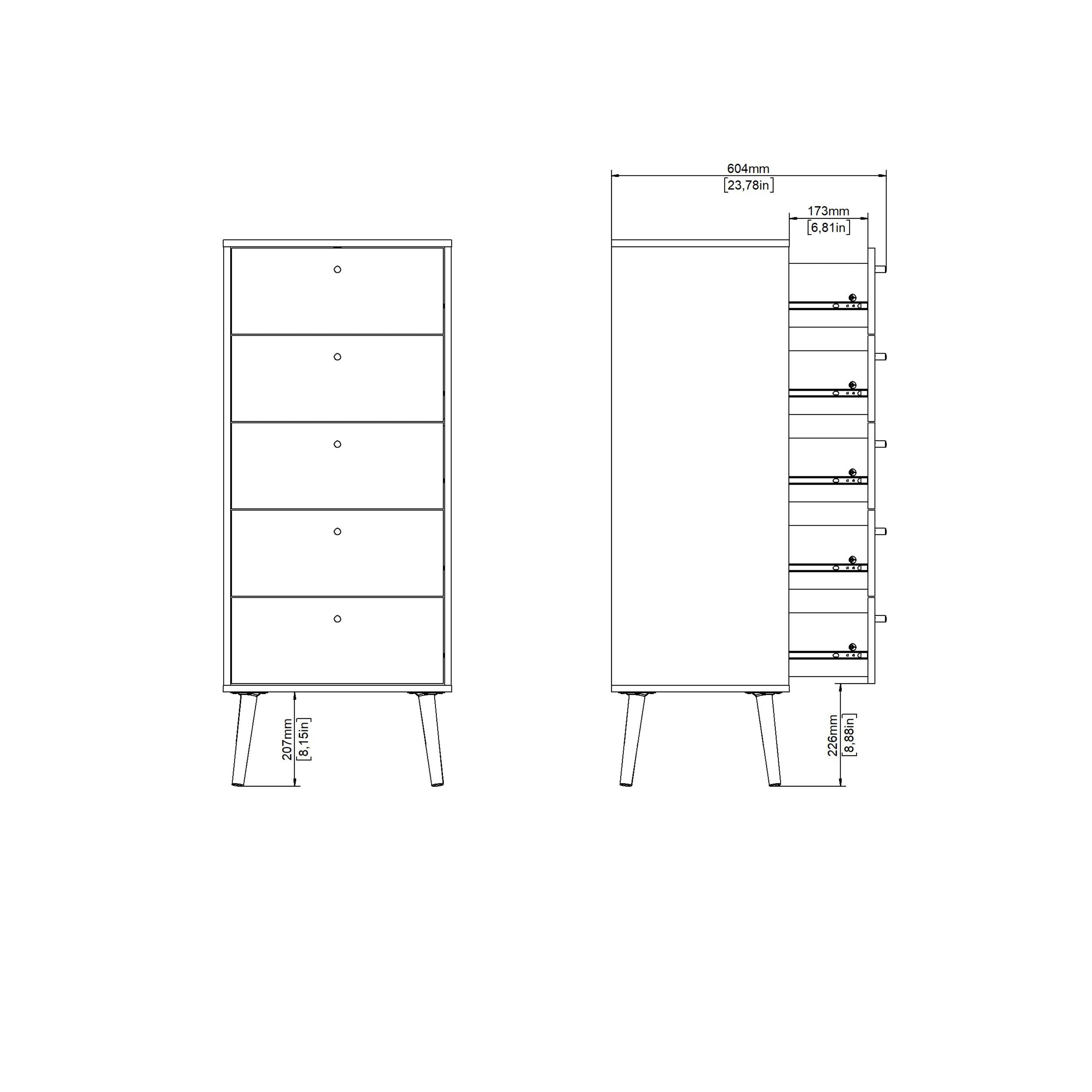 Cumbria Chest 5 Drawers Dark Grey - image 11