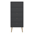 Cumbria Chest 5 Drawers Dark Grey - image 2