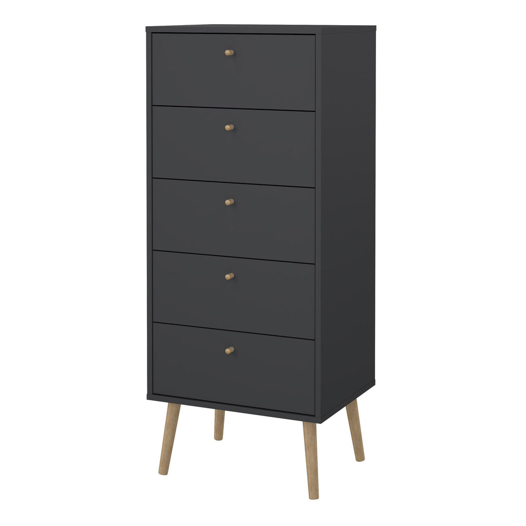 Cumbria Chest 5 Drawers Dark Grey - image 3