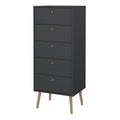 Cumbria Chest 5 Drawers Dark Grey - image 3