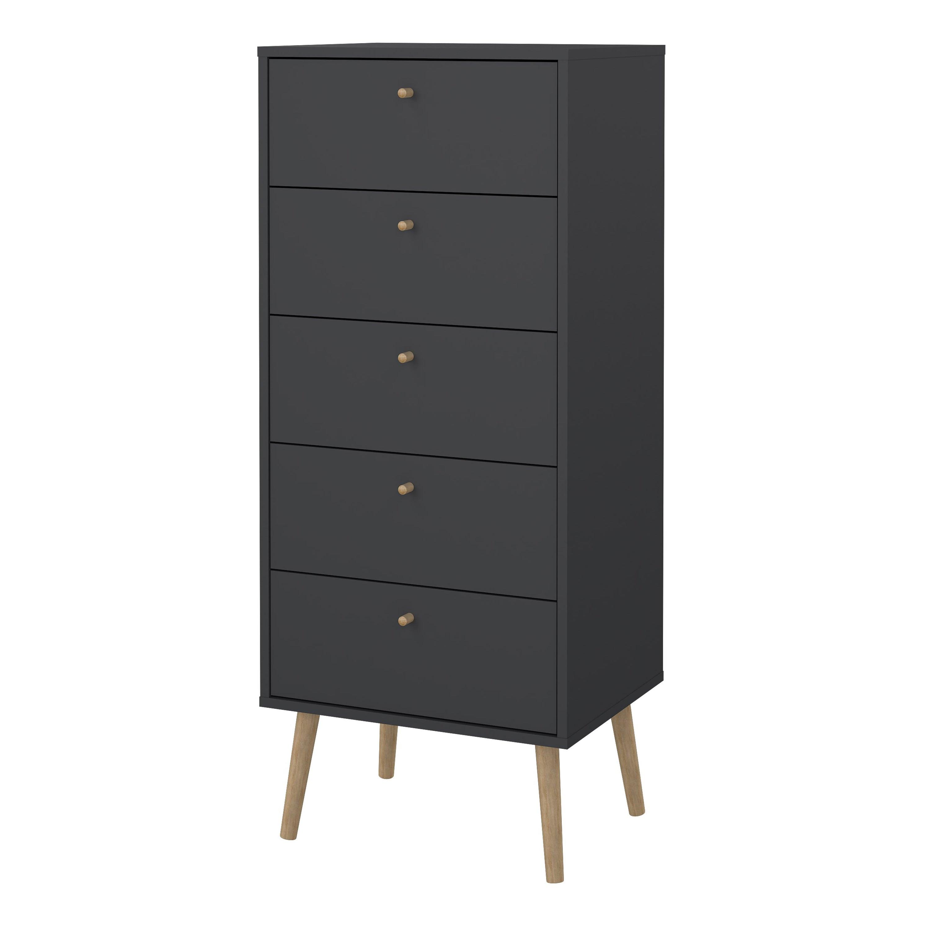 Cumbria Chest 5 Drawers Dark Grey - image 3