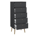 Cumbria Chest 5 Drawers Dark Grey - image 5