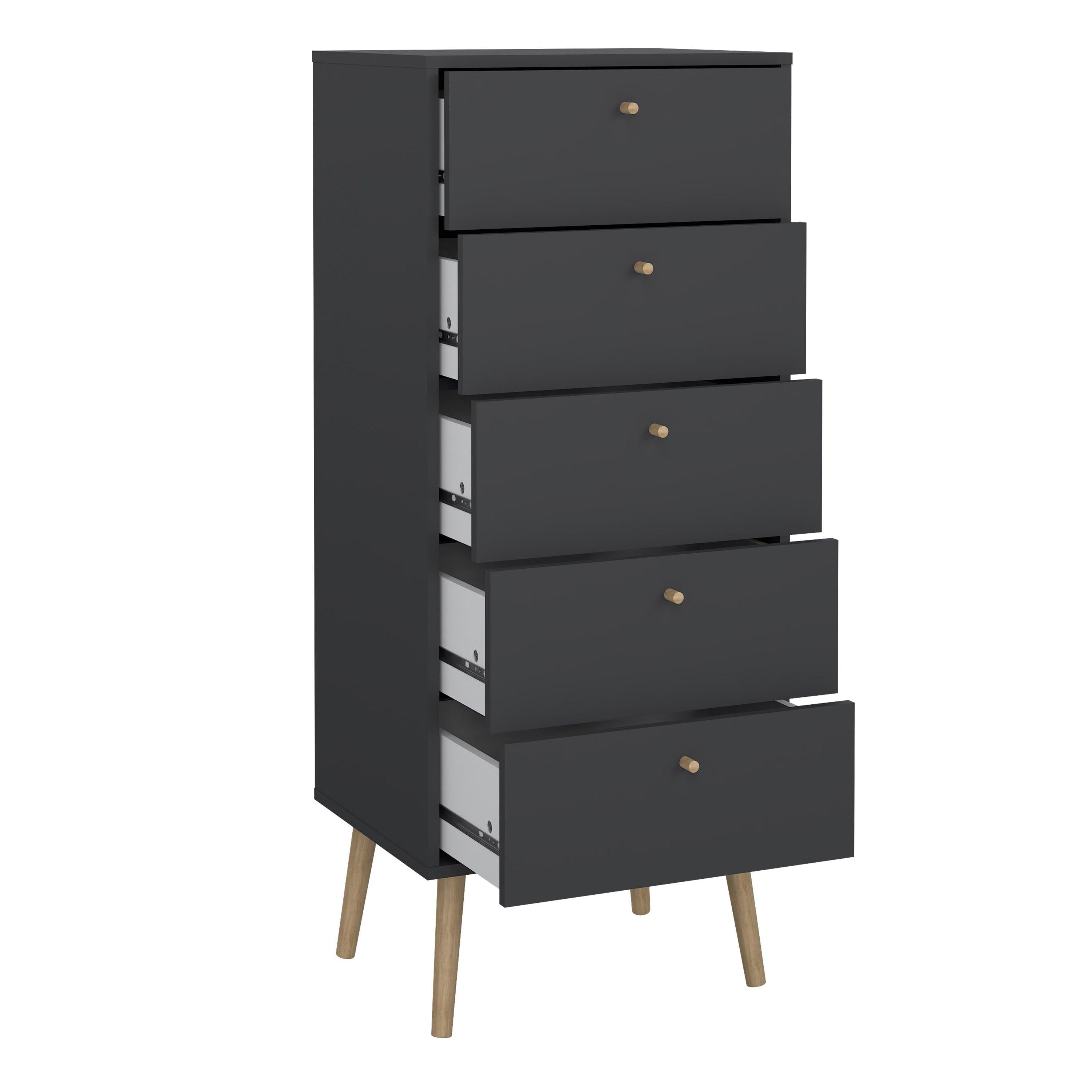 Cumbria Chest 5 Drawers Dark Grey - image 5