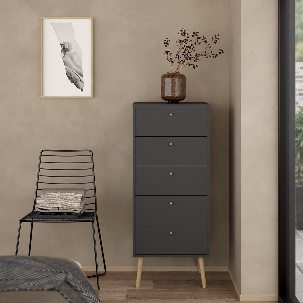 Cumbria Chest 5 Drawers Dark Grey - image 7