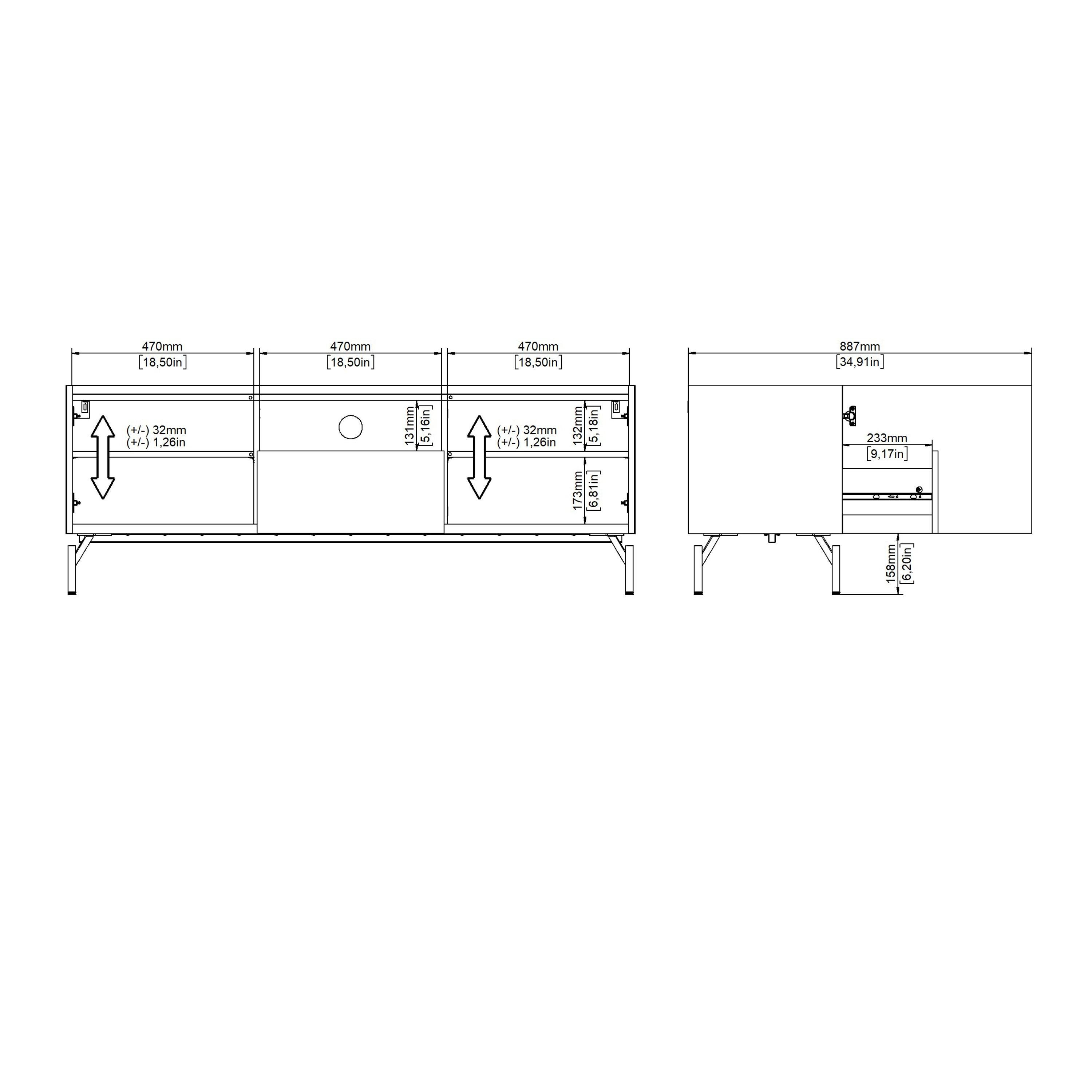 Kendall TV-Unit with 2 Doors + 1 Drawer Oak and Black - image 10