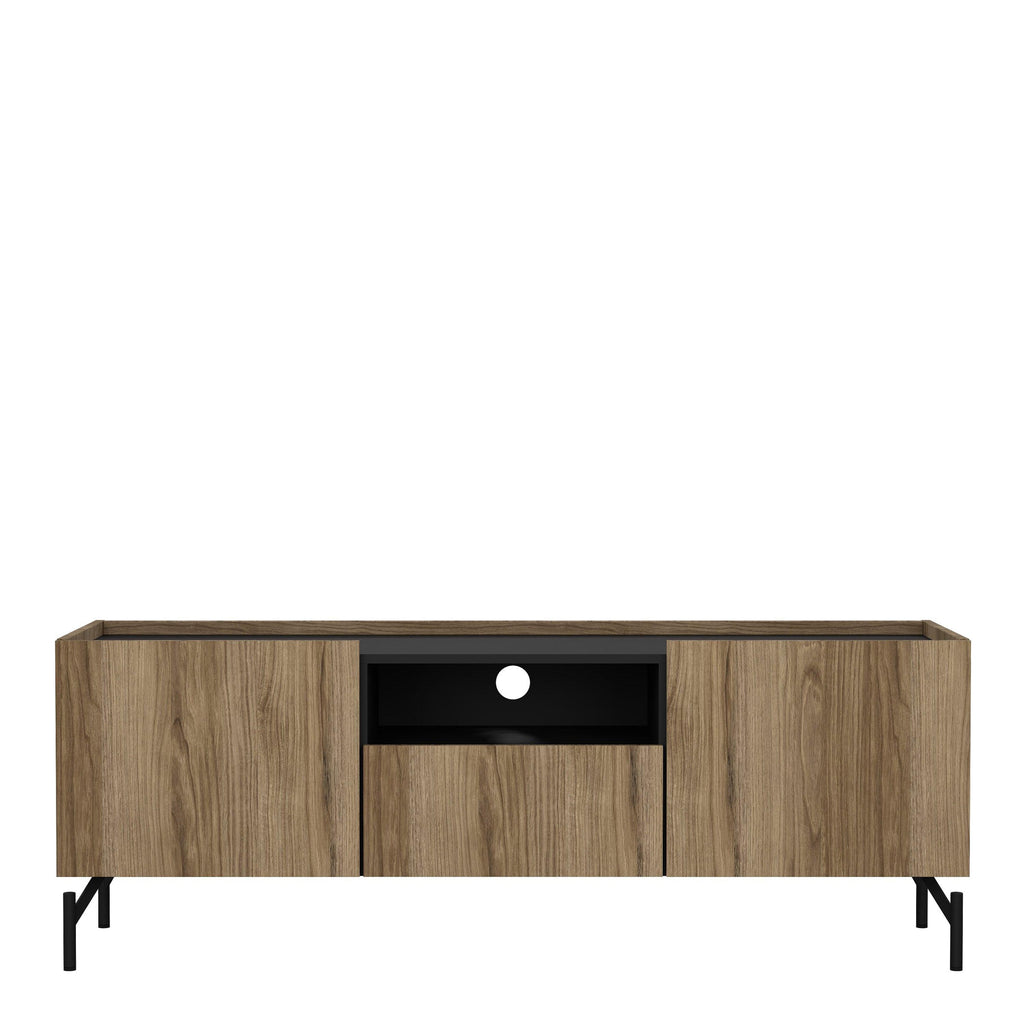 Kendall TV-Unit with 2 Doors + 1 Drawer Oak and Black - image 2