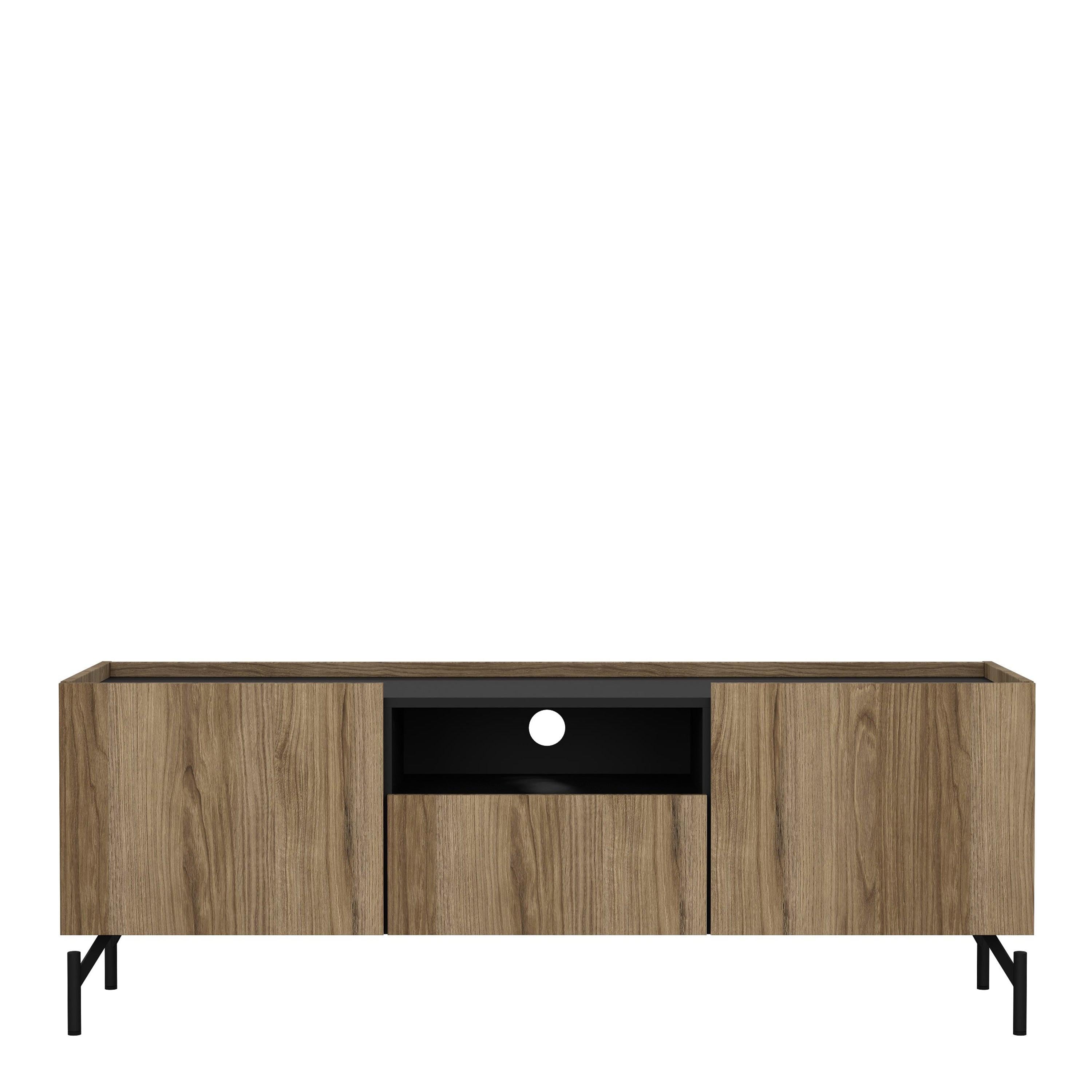 Kendall TV-Unit with 2 Doors + 1 Drawer Oak and Black - image 2