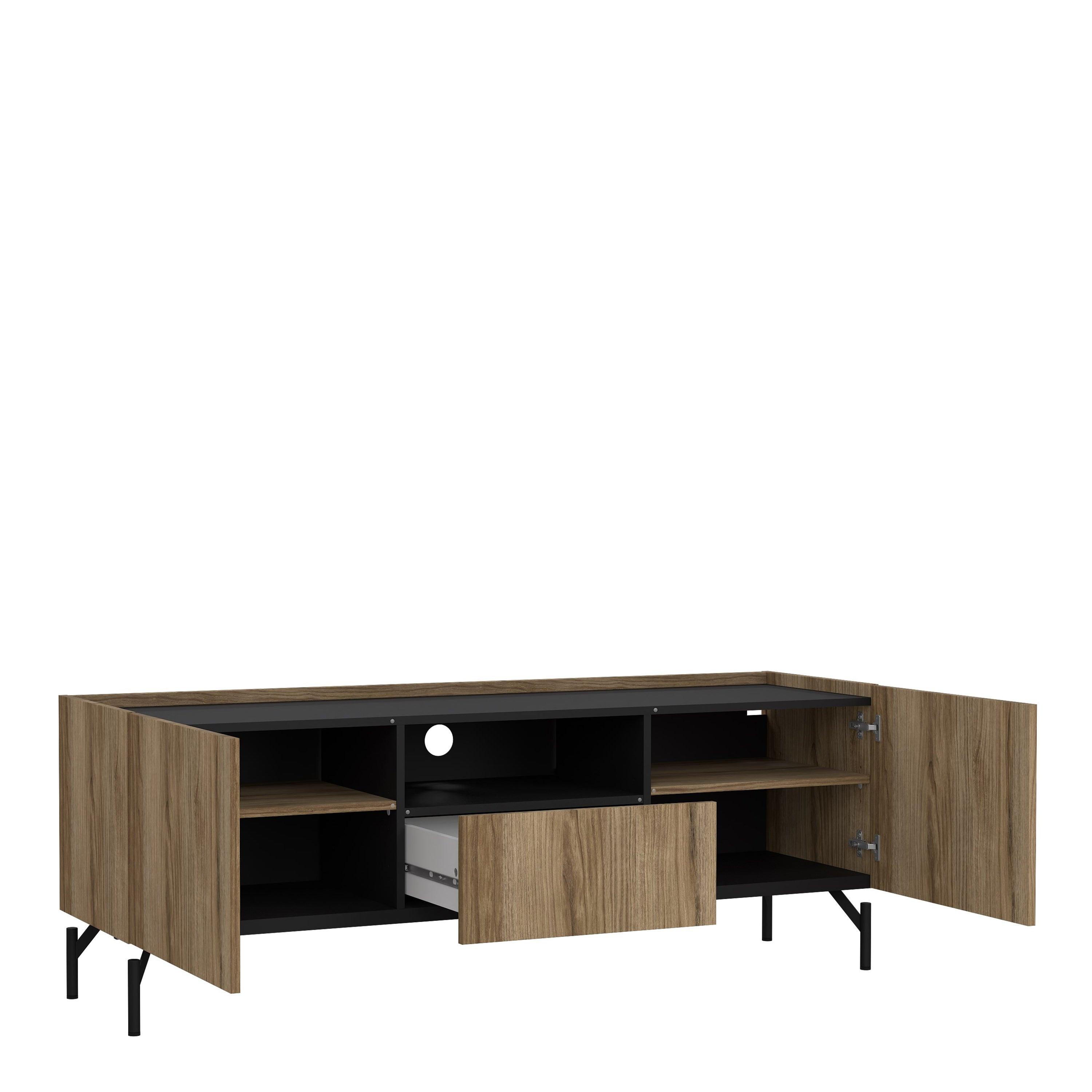 Kendall TV-Unit with 2 Doors + 1 Drawer Oak and Black - image 4