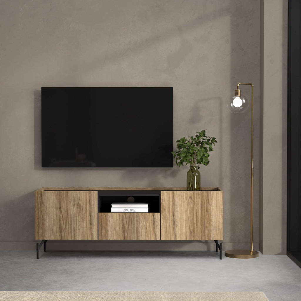 Kendall TV-Unit with 2 Doors + 1 Drawer Oak and Black - image 5