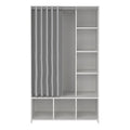 Uppsala Open Wardrobe Unit in White with a Grey Textile Curtain - image 2
