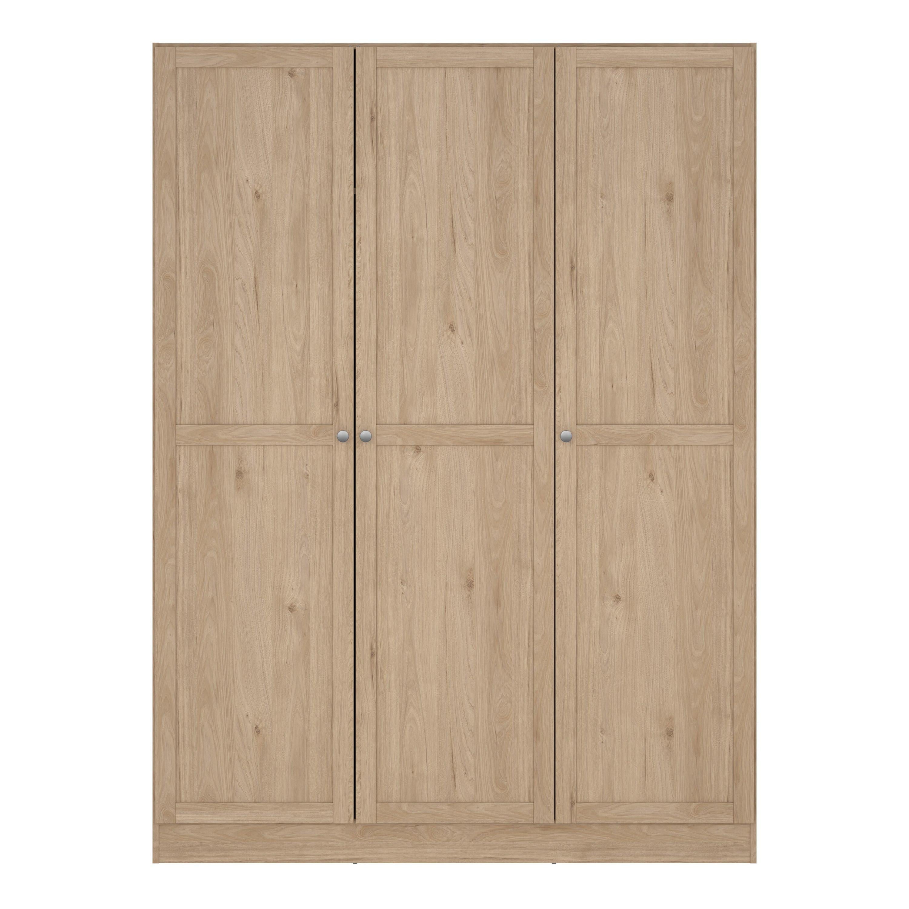 Brande Wardrobe with 3 Frame Doors in Jackson Hickory Oak - image 2