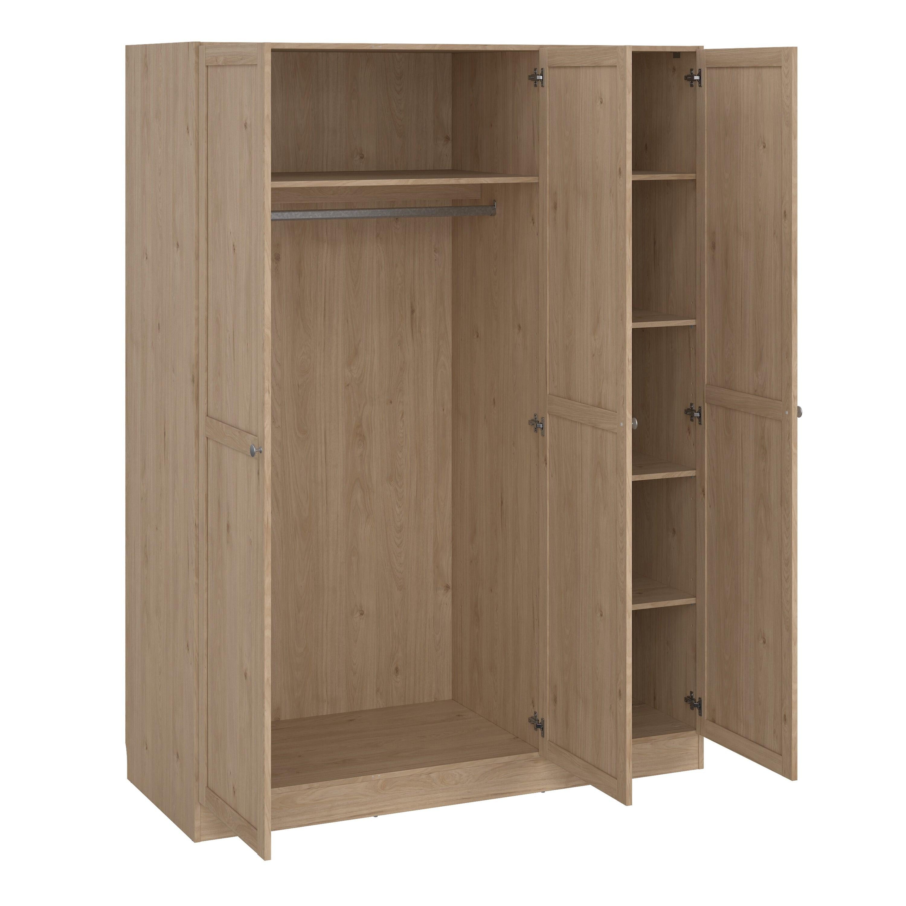 Brande Wardrobe with 3 Frame Doors in Jackson Hickory Oak - image 5