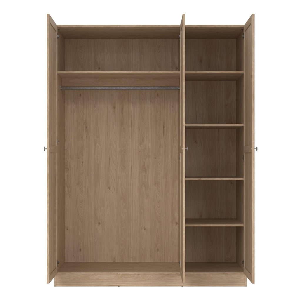 Brande Wardrobe with 3 Frame Doors in Jackson Hickory Oak - image 6