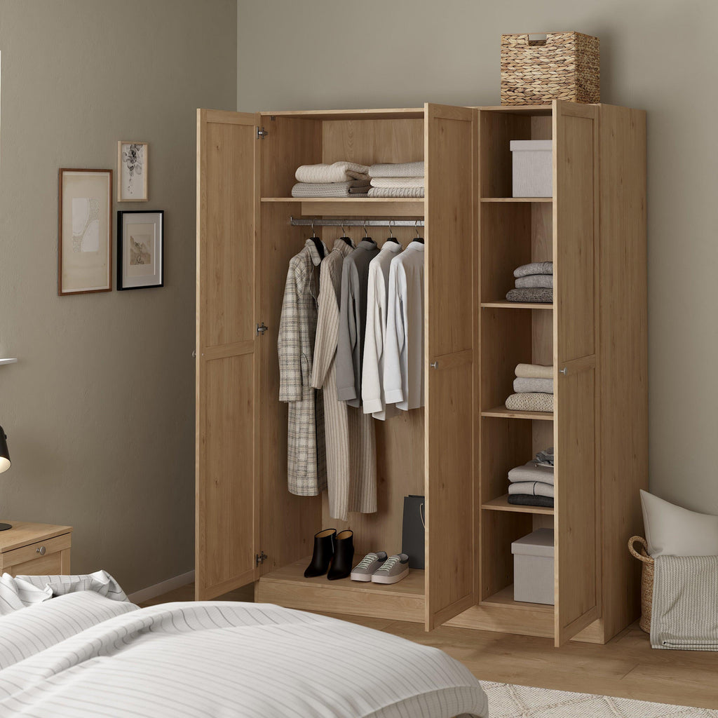Brande Wardrobe with 3 Frame Doors in Jackson Hickory Oak - image 9