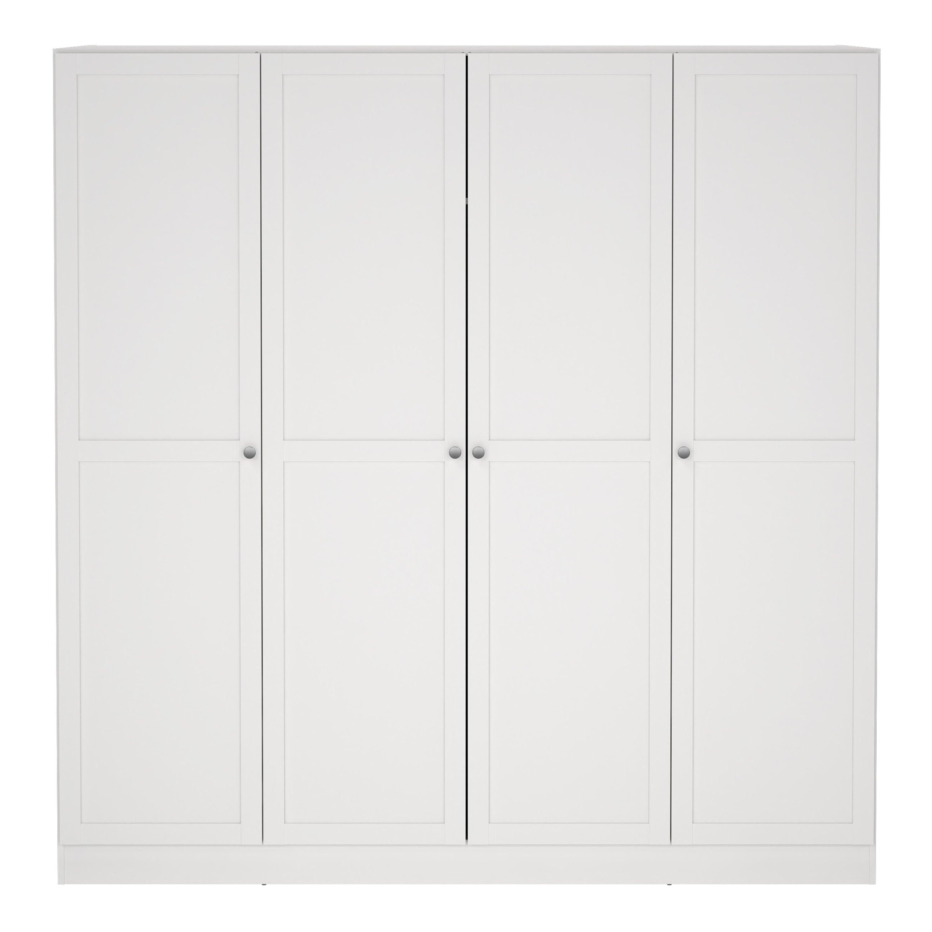 Brande Wardrobe with 4 Frame Doors in White - image 2