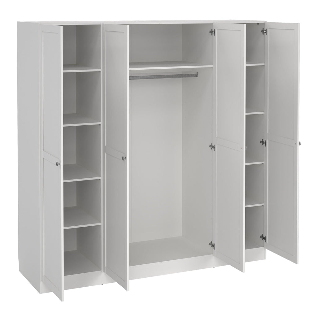 Brande Wardrobe with 4 Frame Doors in White - image 5