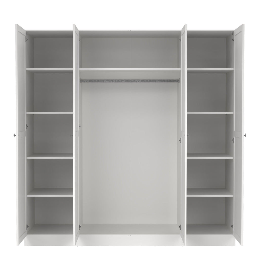 Brande Wardrobe with 4 Frame Doors in White - image 6