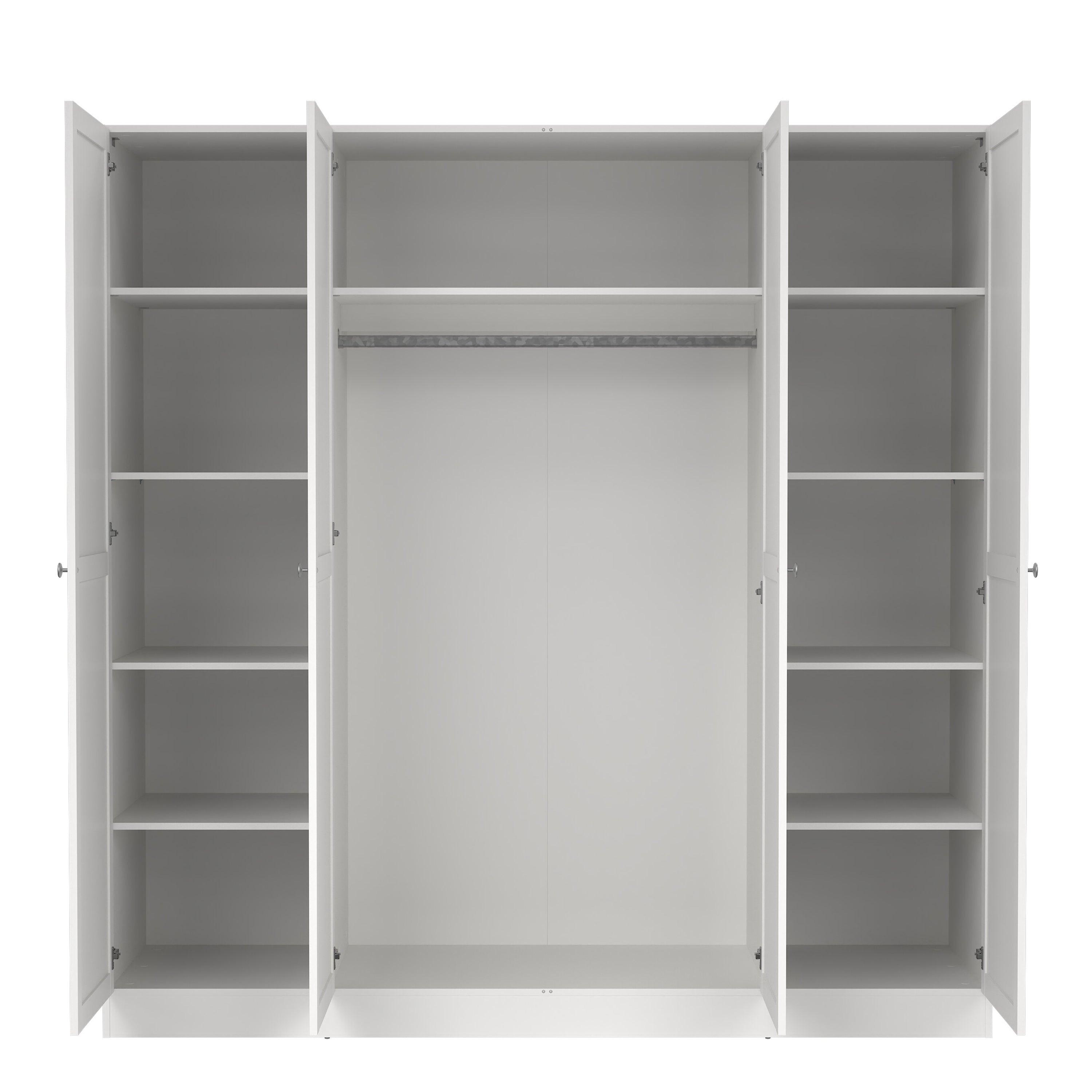 Brande Wardrobe with 4 Frame Doors in White - image 6