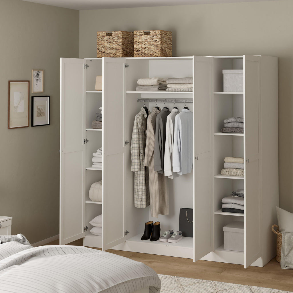 Brande Wardrobe with 4 Frame Doors in White - image 9