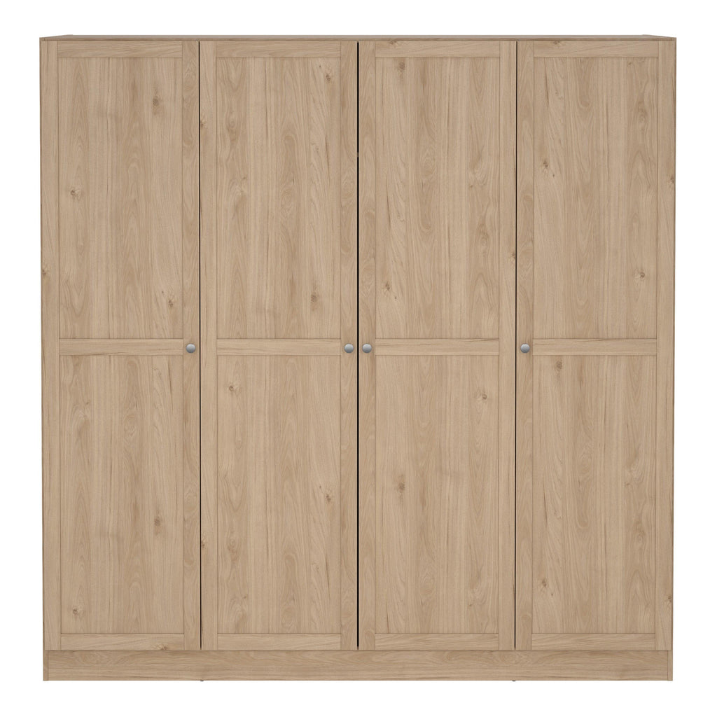 Brande Wardrobe with 4 Frame Doors in Jackson Hickory Oak - image 2