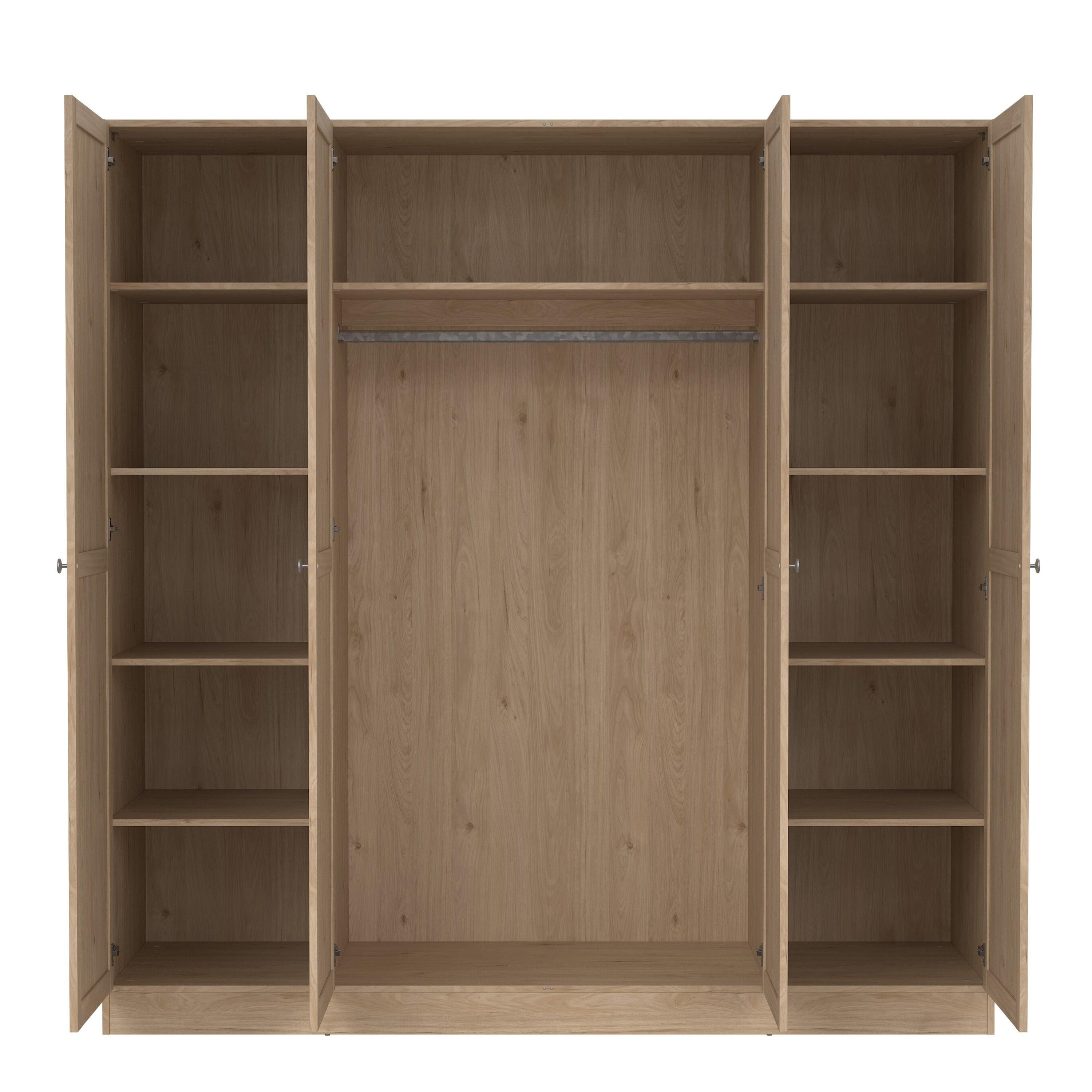Brande Wardrobe with 4 Frame Doors in Jackson Hickory Oak - image 6