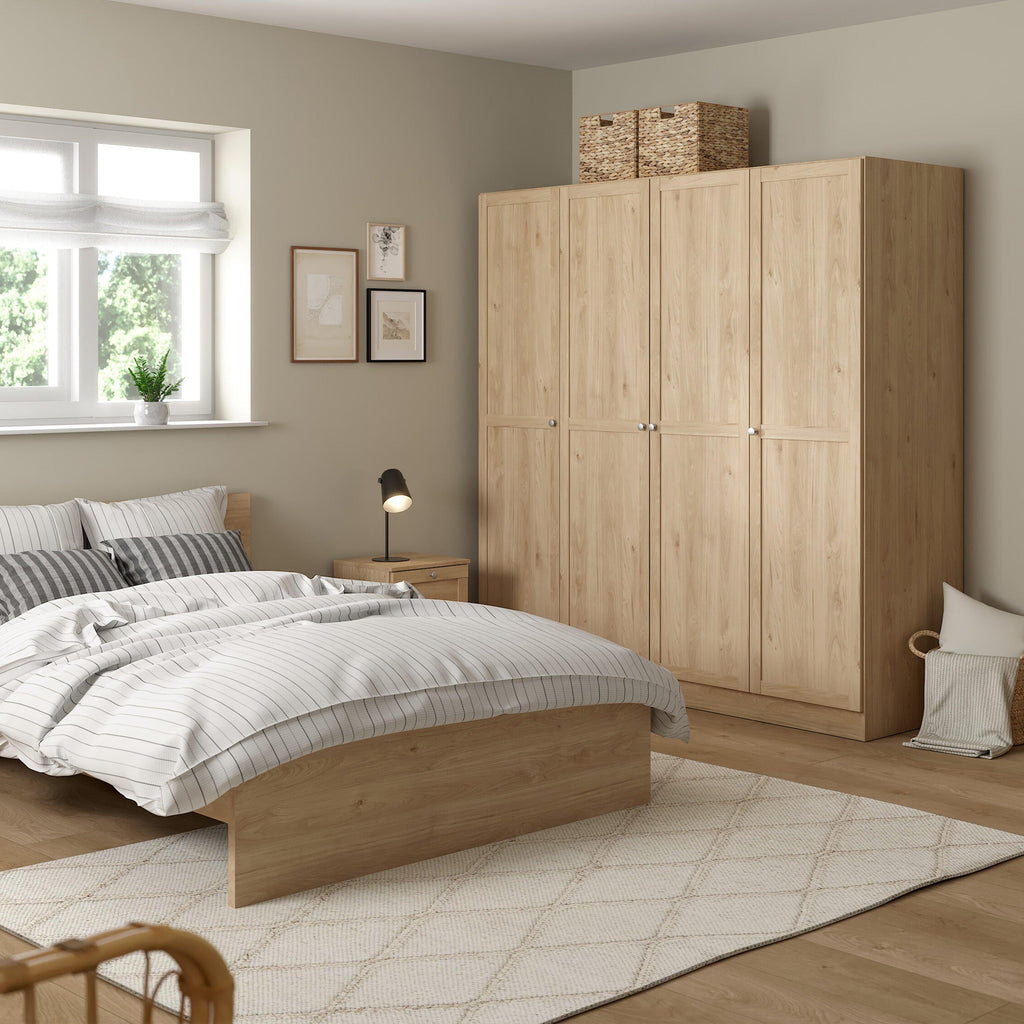 Brande Wardrobe with 4 Frame Doors in Jackson Hickory Oak - image 7