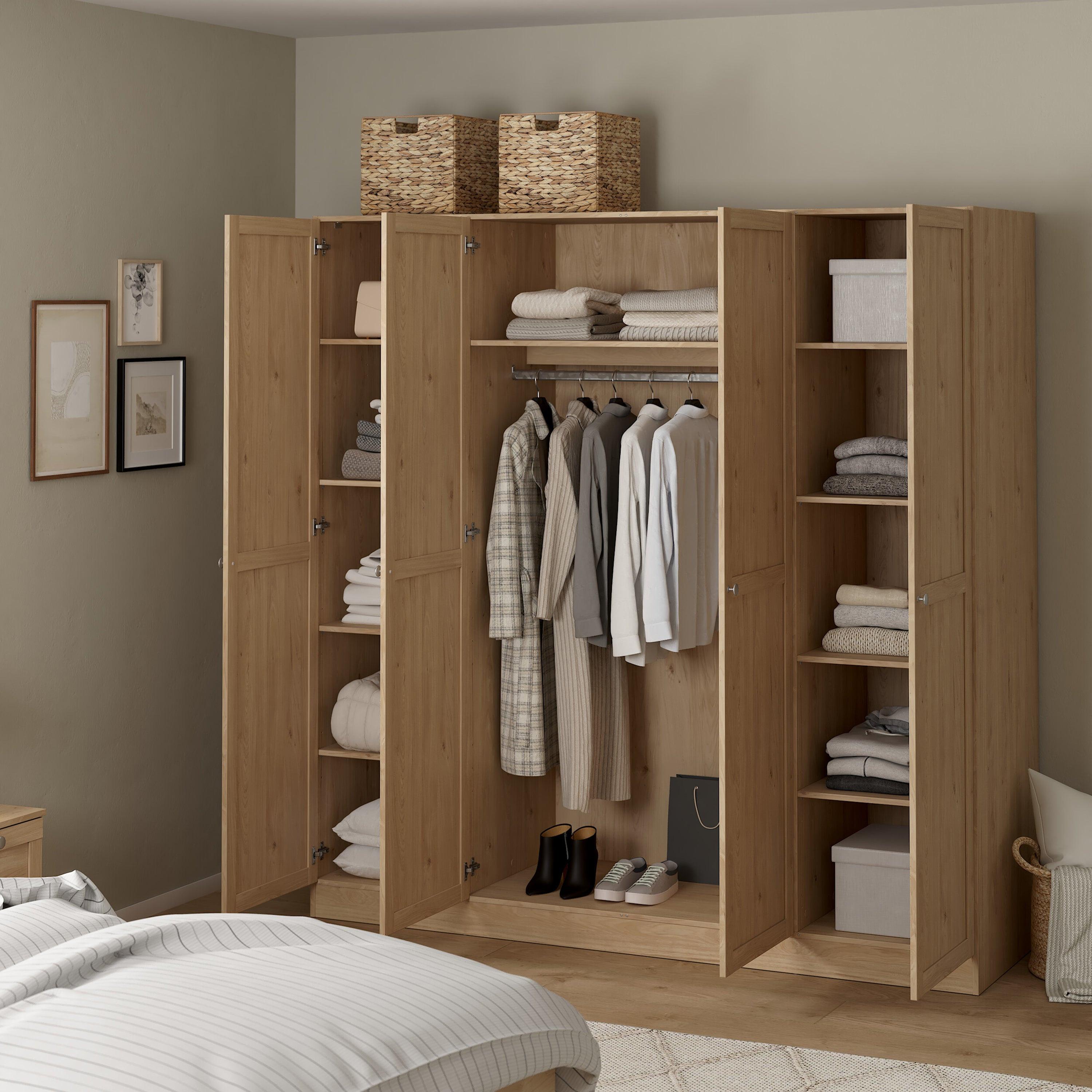 Brande Wardrobe with 4 Frame Doors in Jackson Hickory Oak - image 9
