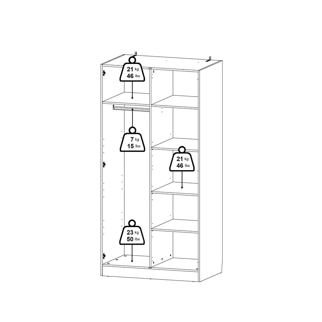 Brande Wardrobe with 2 Frame Doors in White - image 15