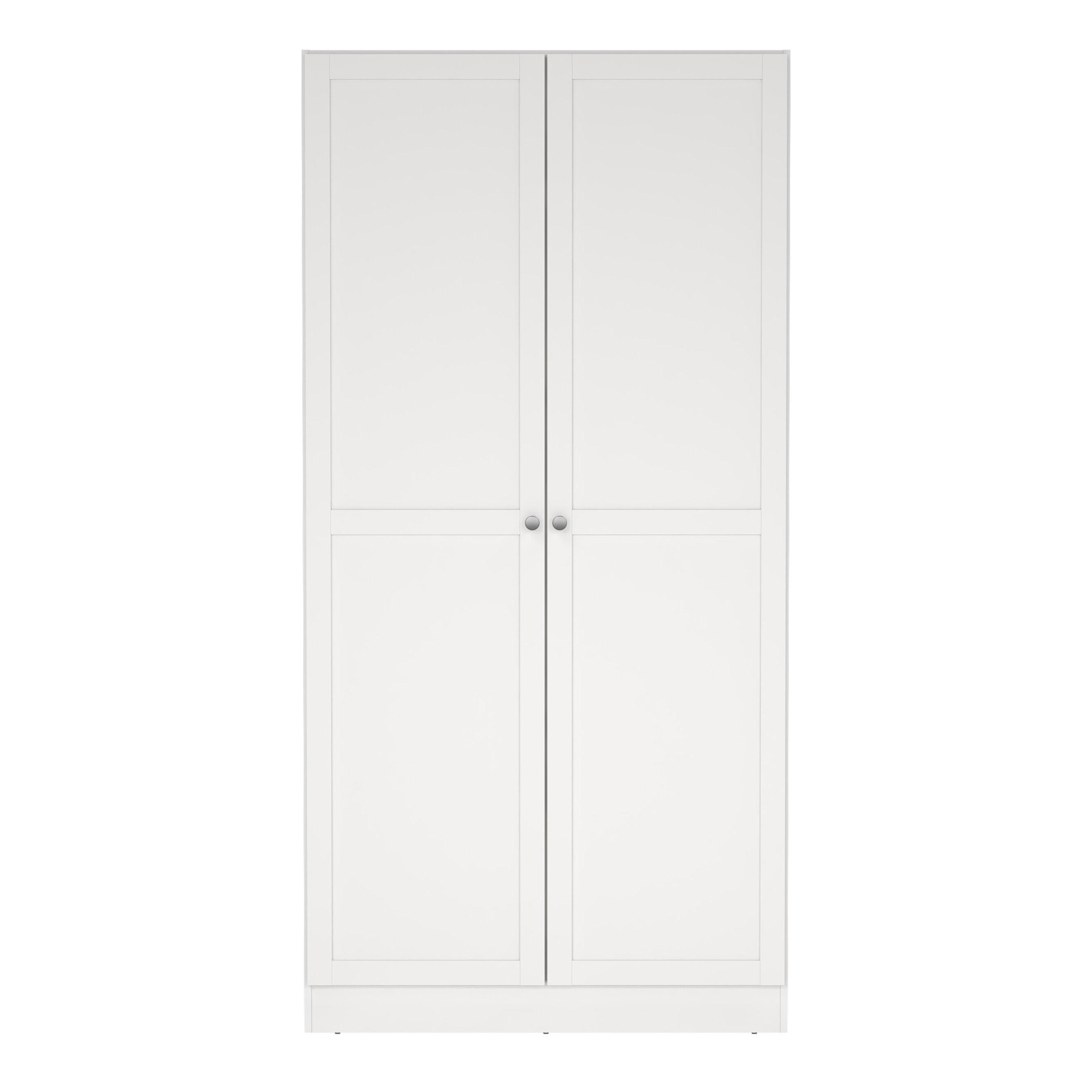 Brande Wardrobe with 2 Frame Doors in White - image 2