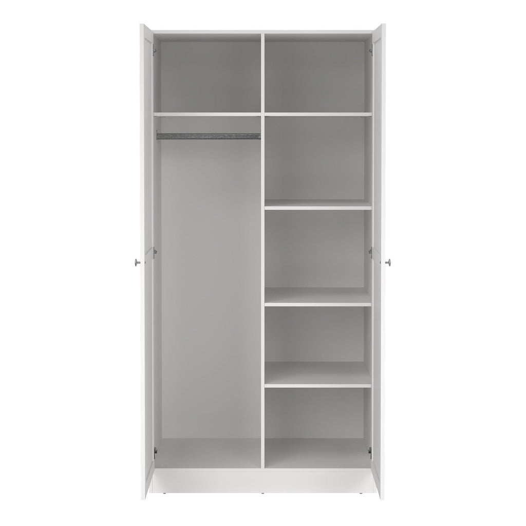 Brande Wardrobe with 2 Frame Doors in White - image 6